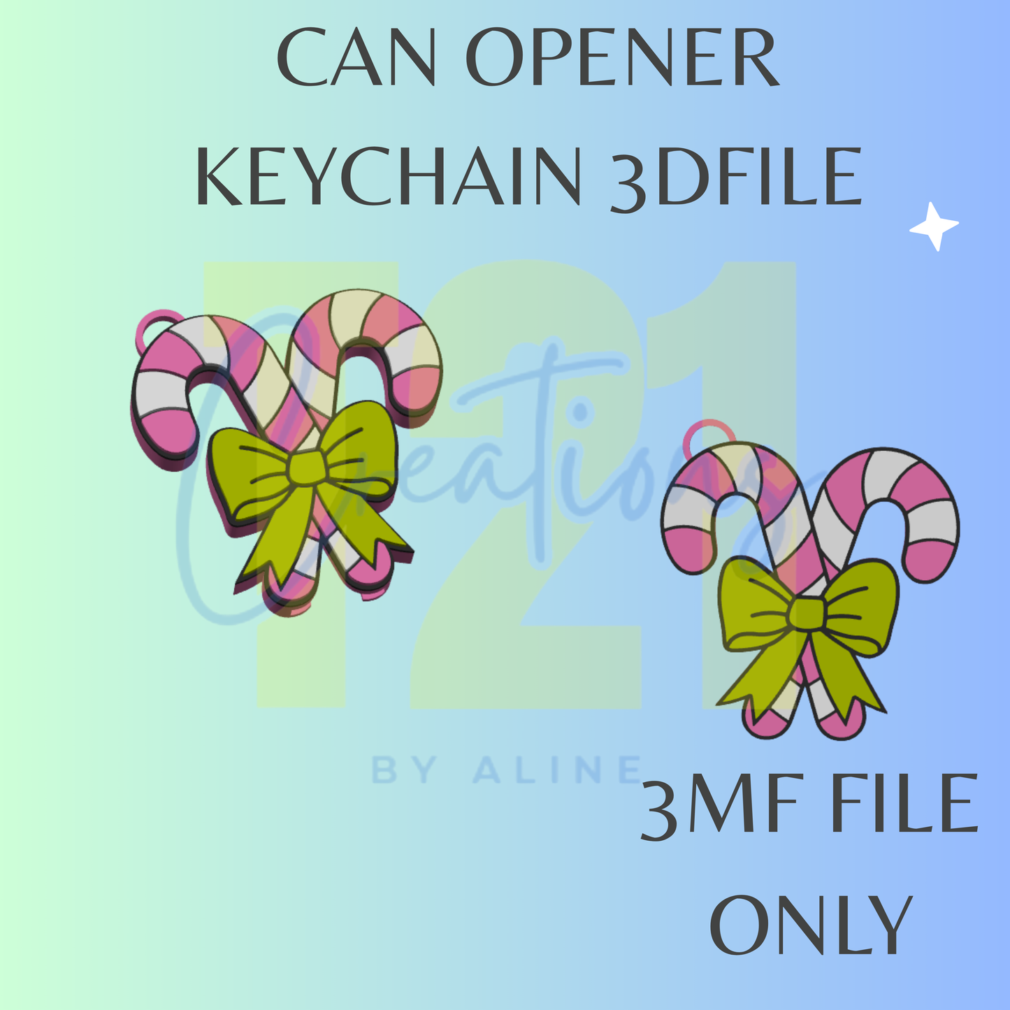 CANDY CANE CAN OPENER 3MF FILE