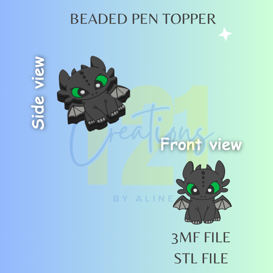 BABY DRAGON PEN TOPPER STL FILE