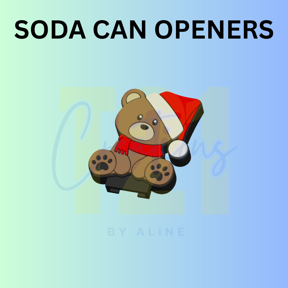 XMAS BEAR CAN OPENER KEYCHAIN