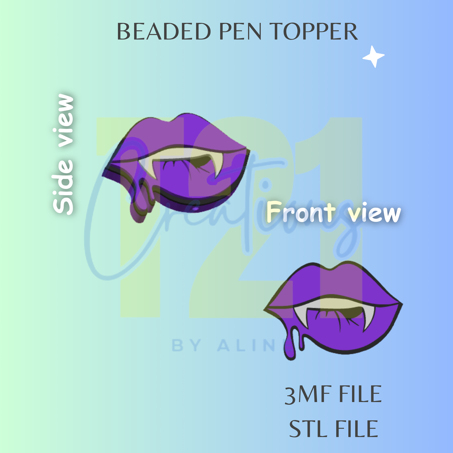 VAMPIRE LIPS PEN TOPPER STL FILE