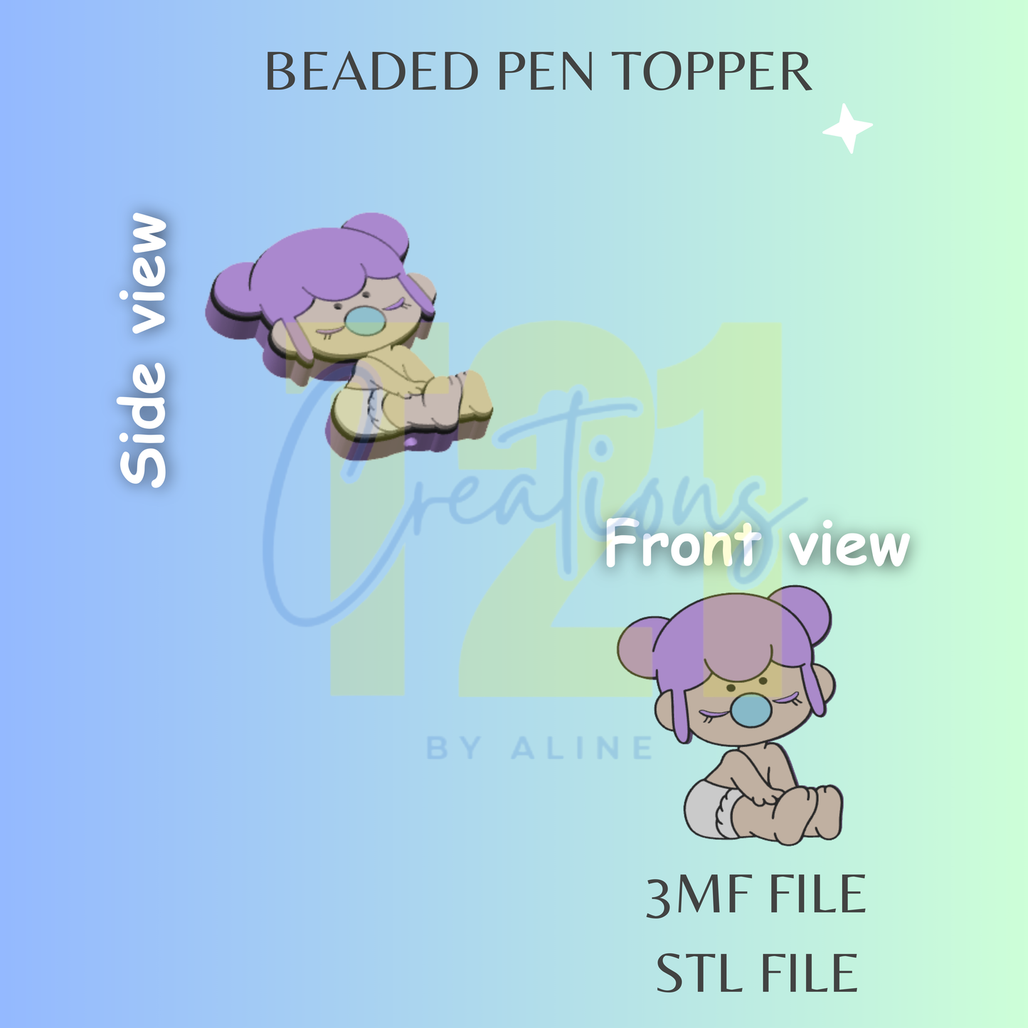 BABY N PEN TOPPER STL FILE