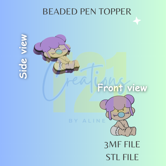 BABY N PEN TOPPER STL FILE