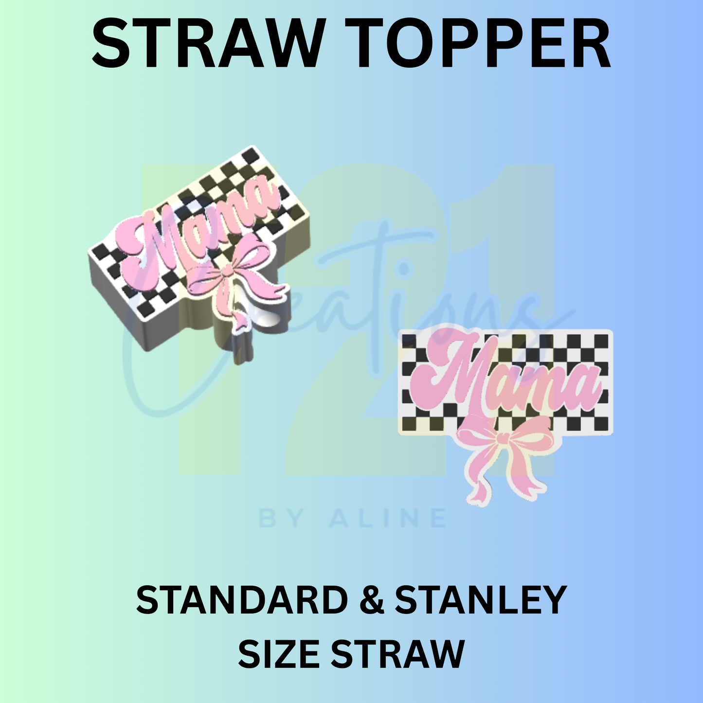 CHECKER MAMA STRAW TOPPER