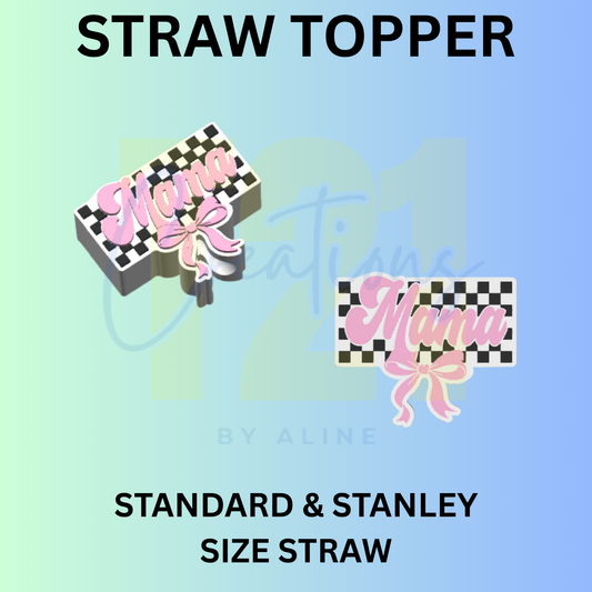 CHECKER MAMA STRAW TOPPER