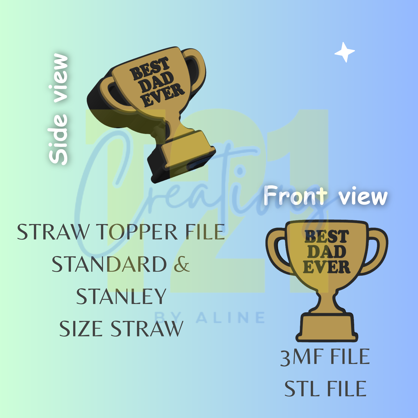 BEST DAD EVER TOPPER STL FILE