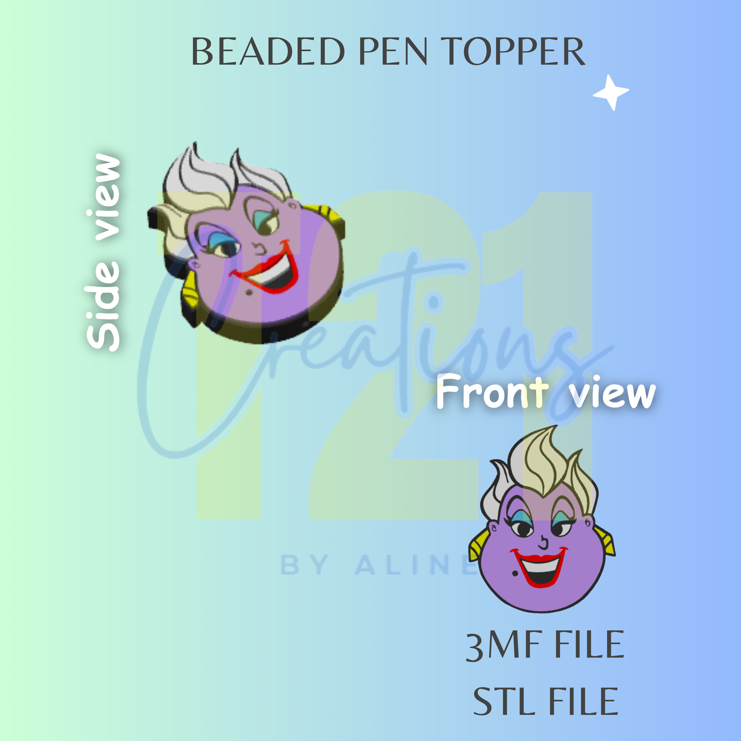 PURPLE WITCH PEN TOPPER STL FILE