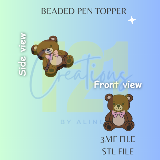 TEDDY PEN TOPPER STL FILE
