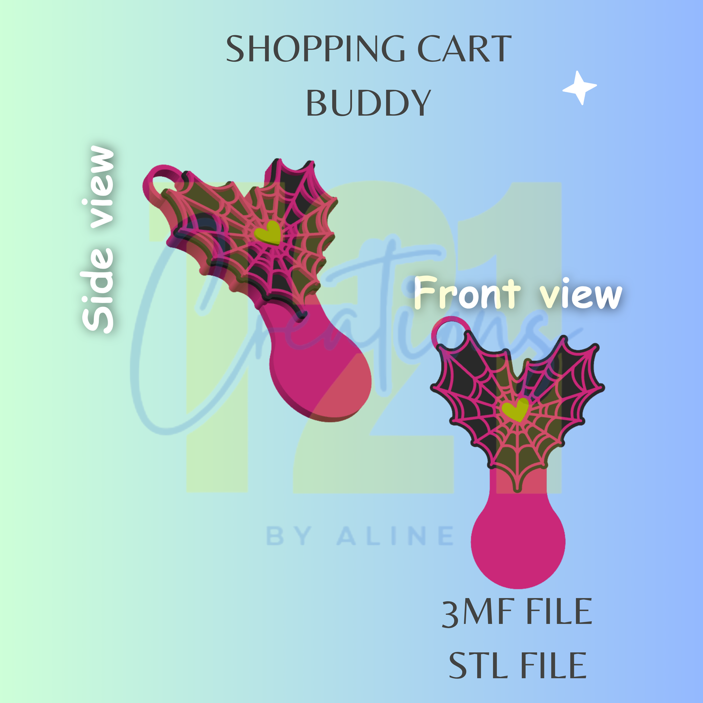 WEB HEART SHOPPING CART BUDDY STL FILE