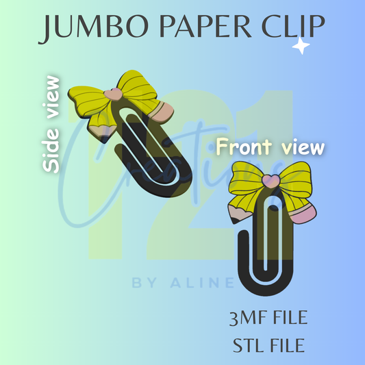 PENCIL BOW JUMBO PAPER CLIP  STL FILE
