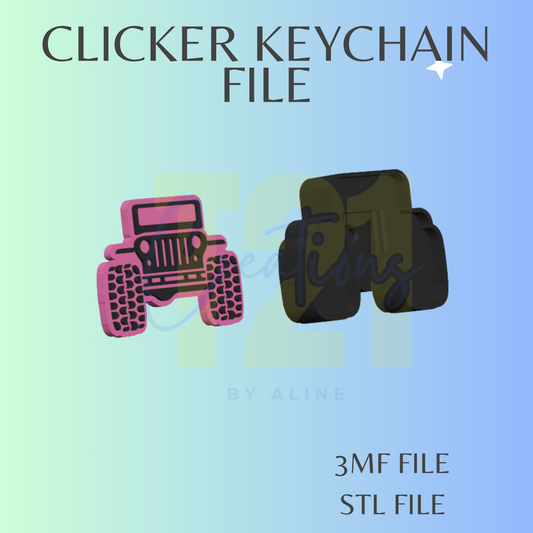 OFF ROAD CLICKER KEYCHAIN STL FILE