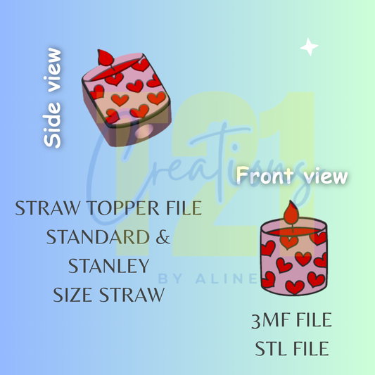 CANDLE STRAW TOPPER STL FILE