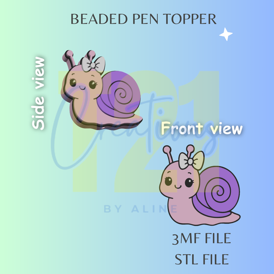 SNAIL PEN TOPPER STL FILE