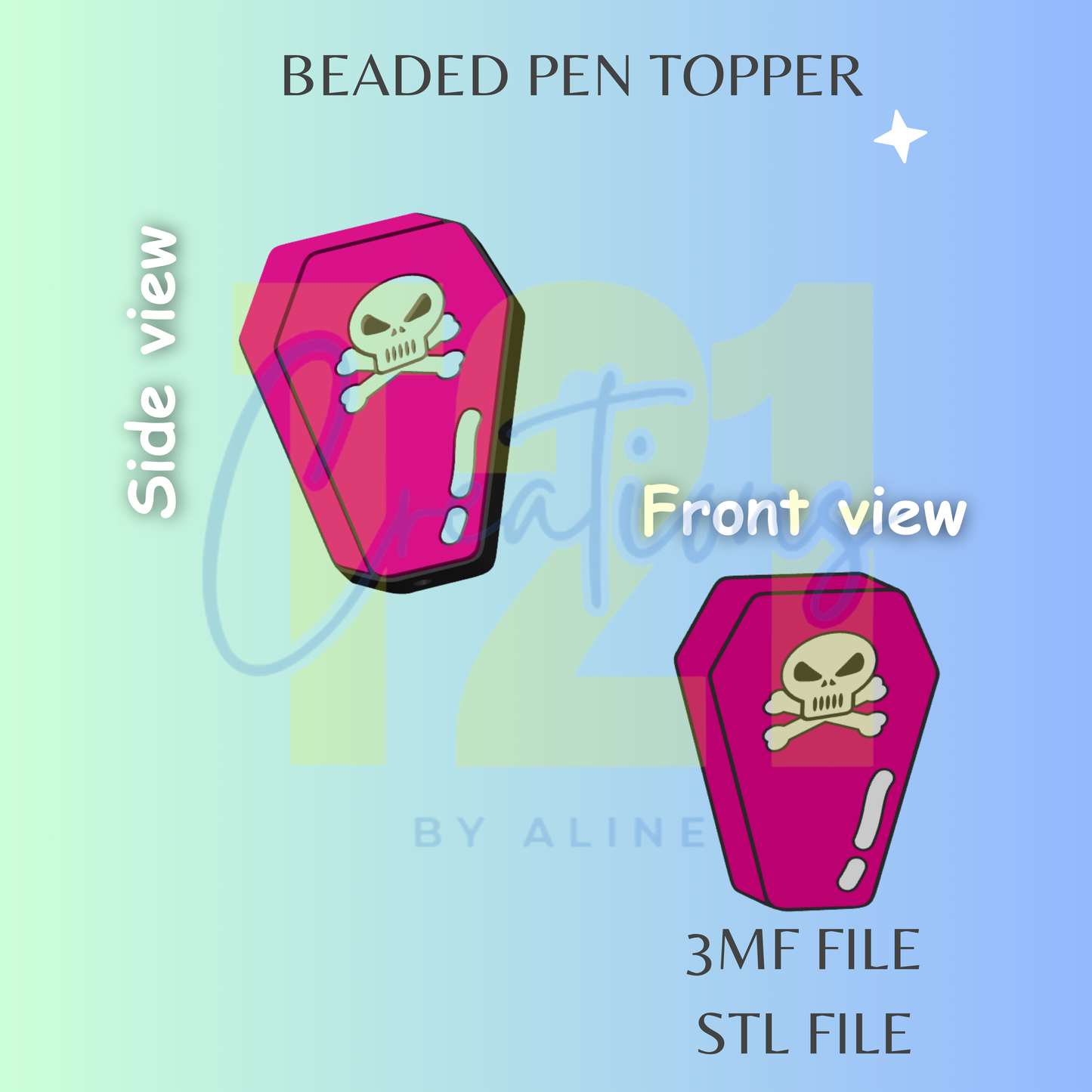 COFFIN PEN TOPPER STL FILE