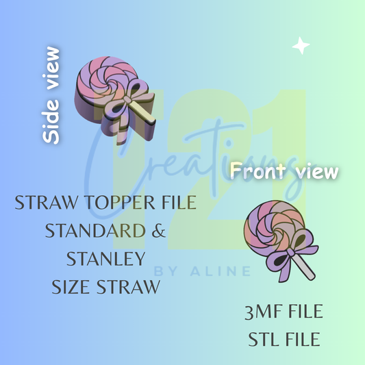 LOLLIPOP STRAW TOPPER STL FILE