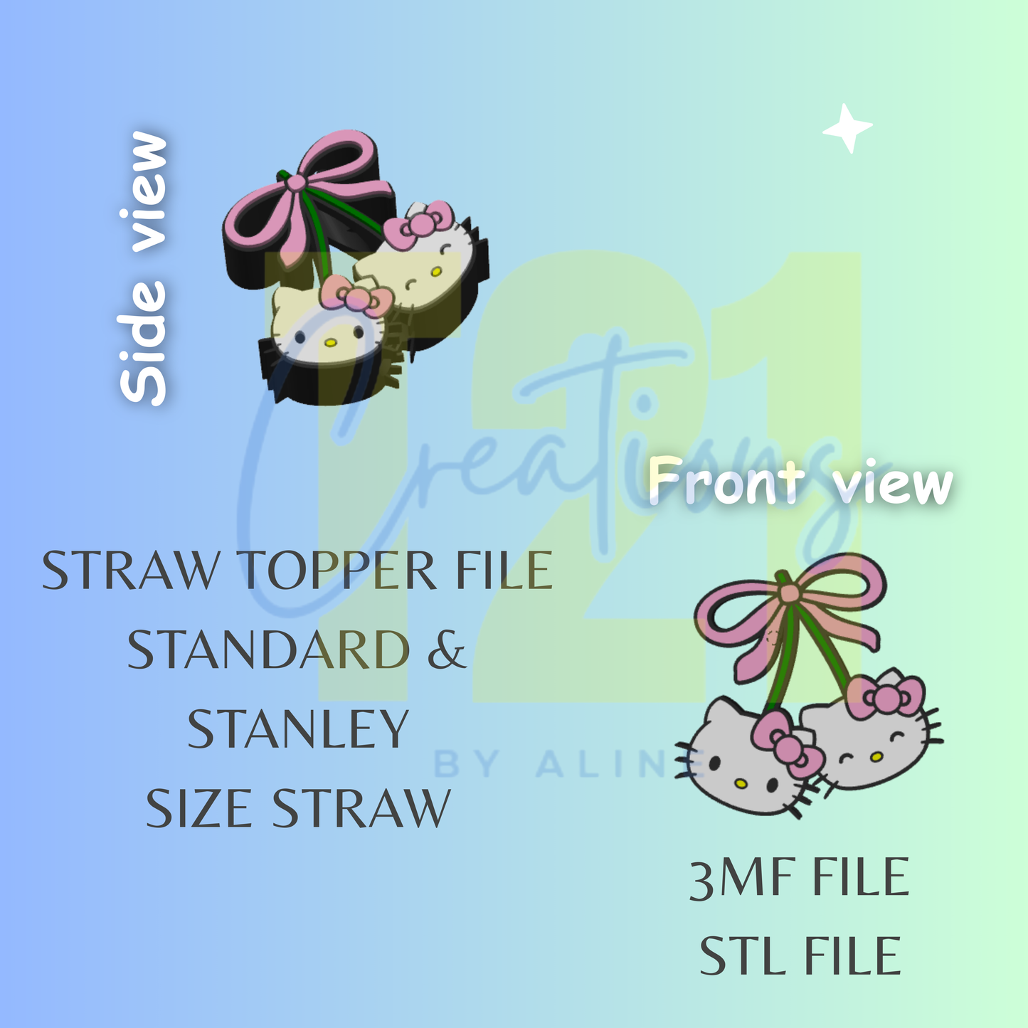 H-K CHERRY STRAW TOPPER STL FILE