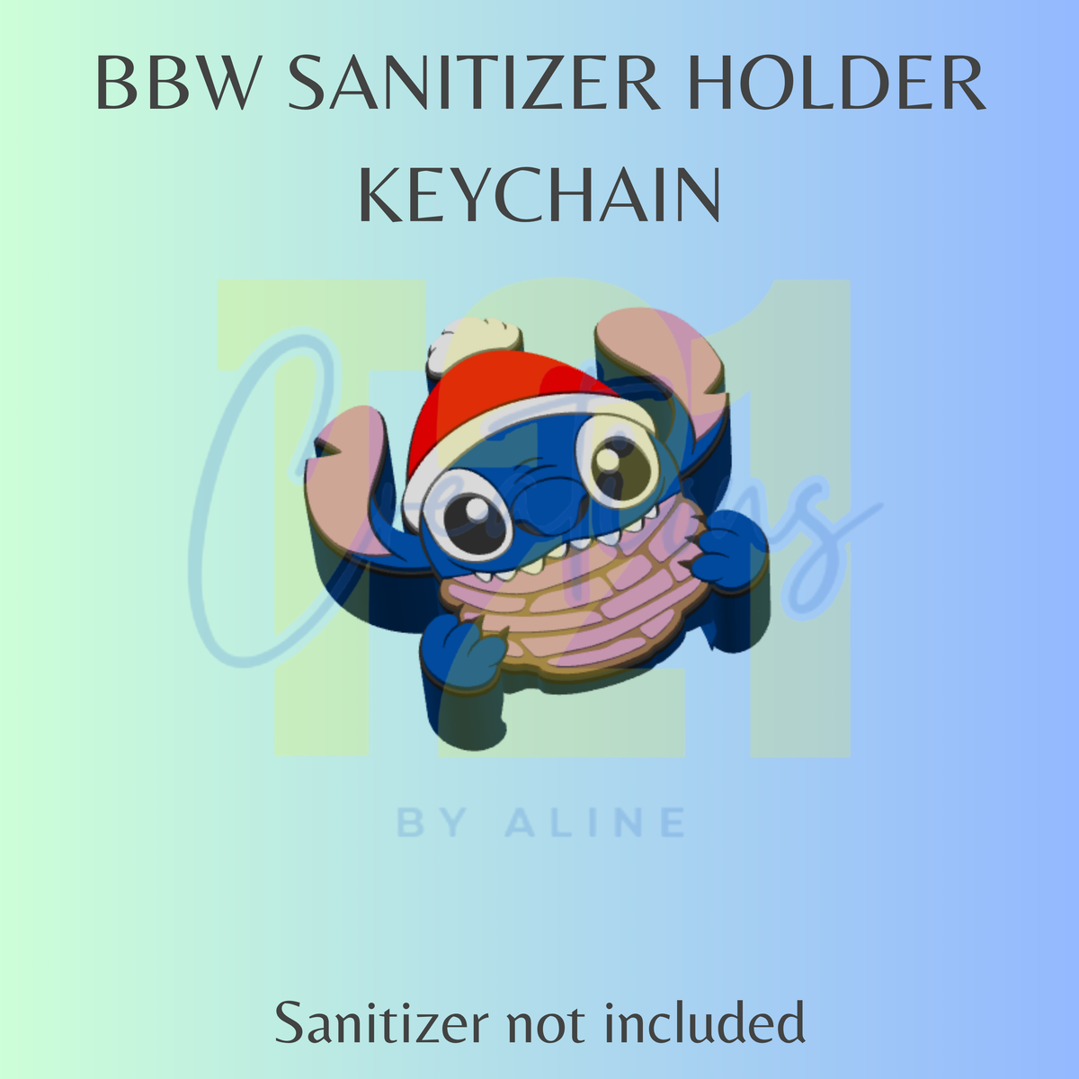 XMAS BLUE ALIEN BBW SANITIZER KEYCHAIN