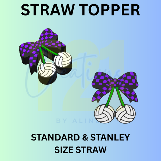 VOLLEYBALL CHERRIES STRAW TOPPER