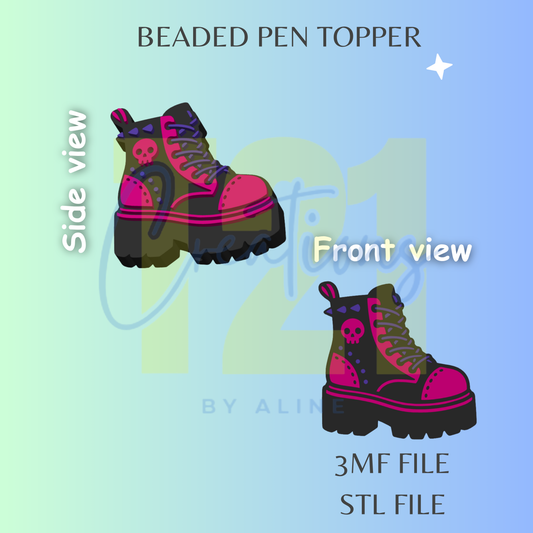 BLACK BOOT PEN TOPPER STL FILE