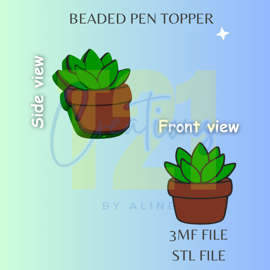 SUCCULENT PEN TOPPER STL FILE
