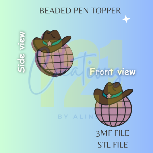 WESTERN DISCO PEN TOPPER STL FILE