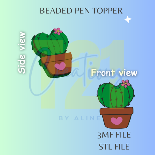 CACTUS PEN TOPPER STL FILE