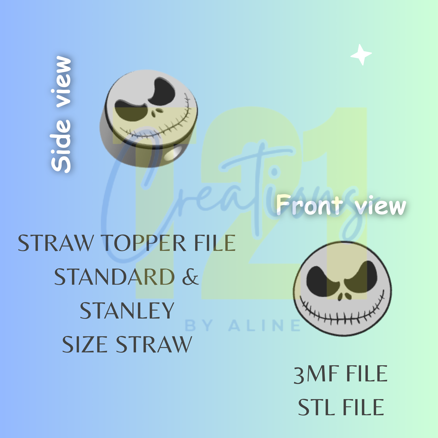 SKELETON STRAW TOPPER STL FILE