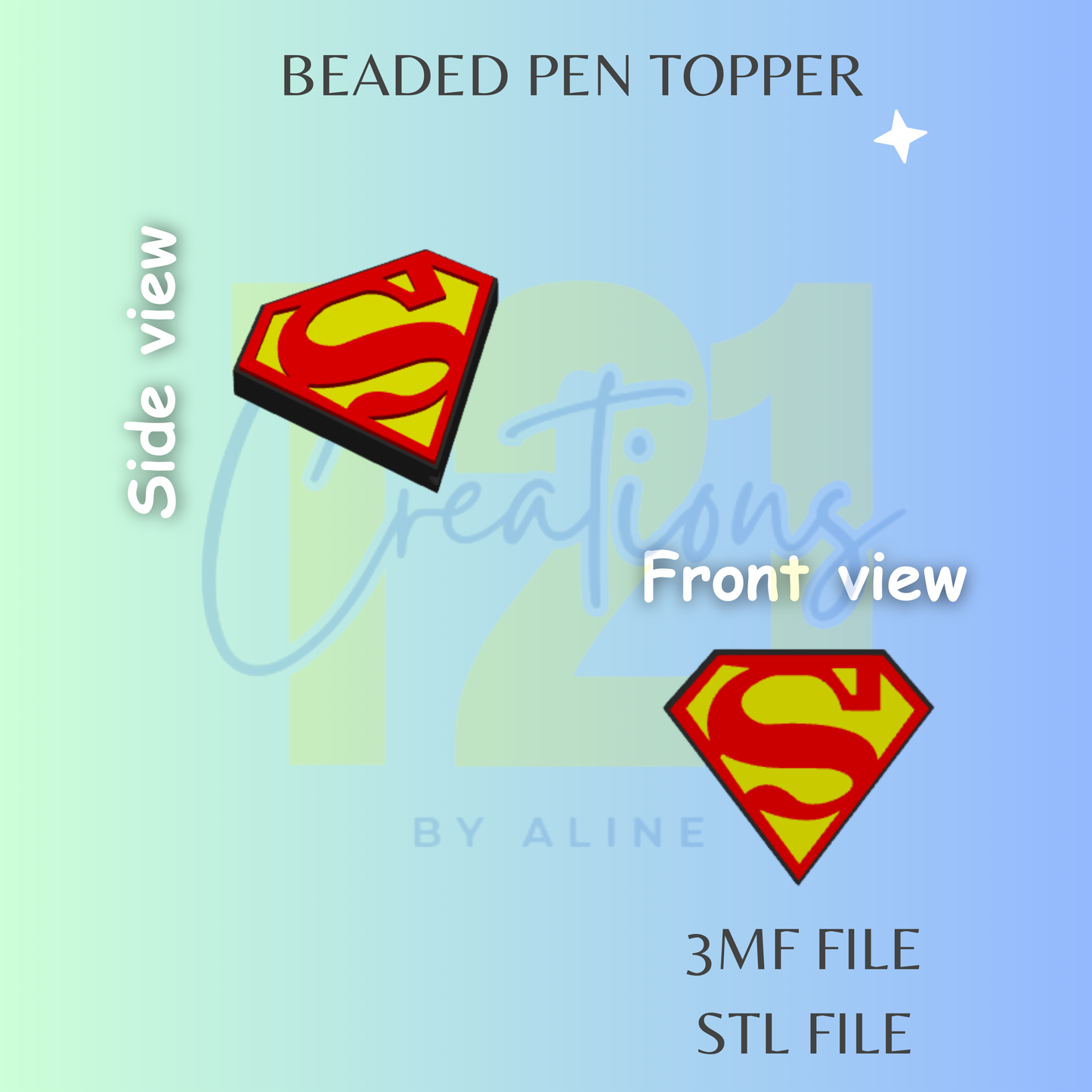 SUPER GUY PEN TOPPER STL FILE