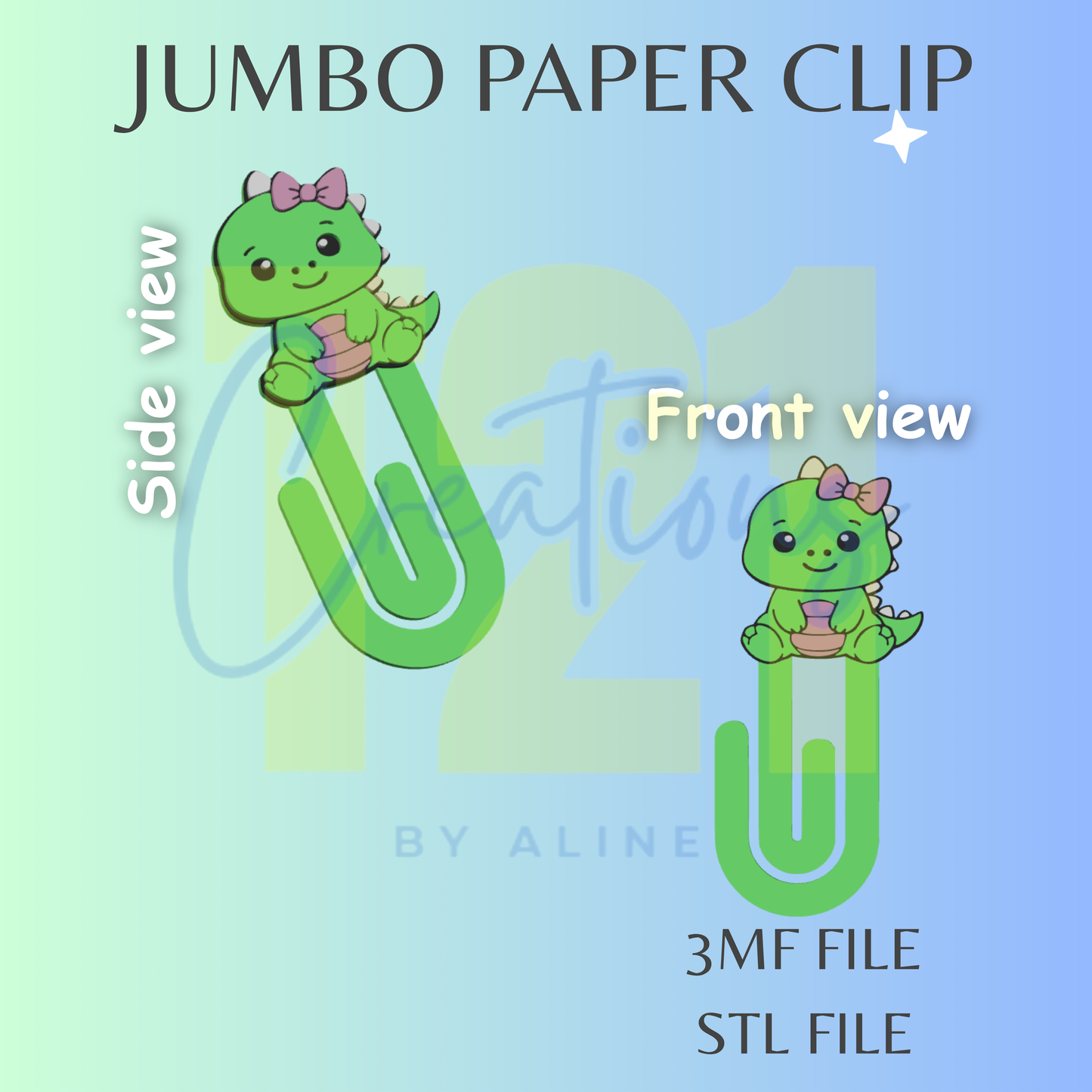 DINO JUMBO PAPER CLIP STL FILE