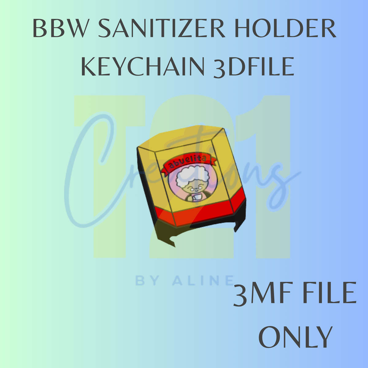 CHOCOLATE ABUE BBW SANITIZER KEYCHAIN 3MF FILE