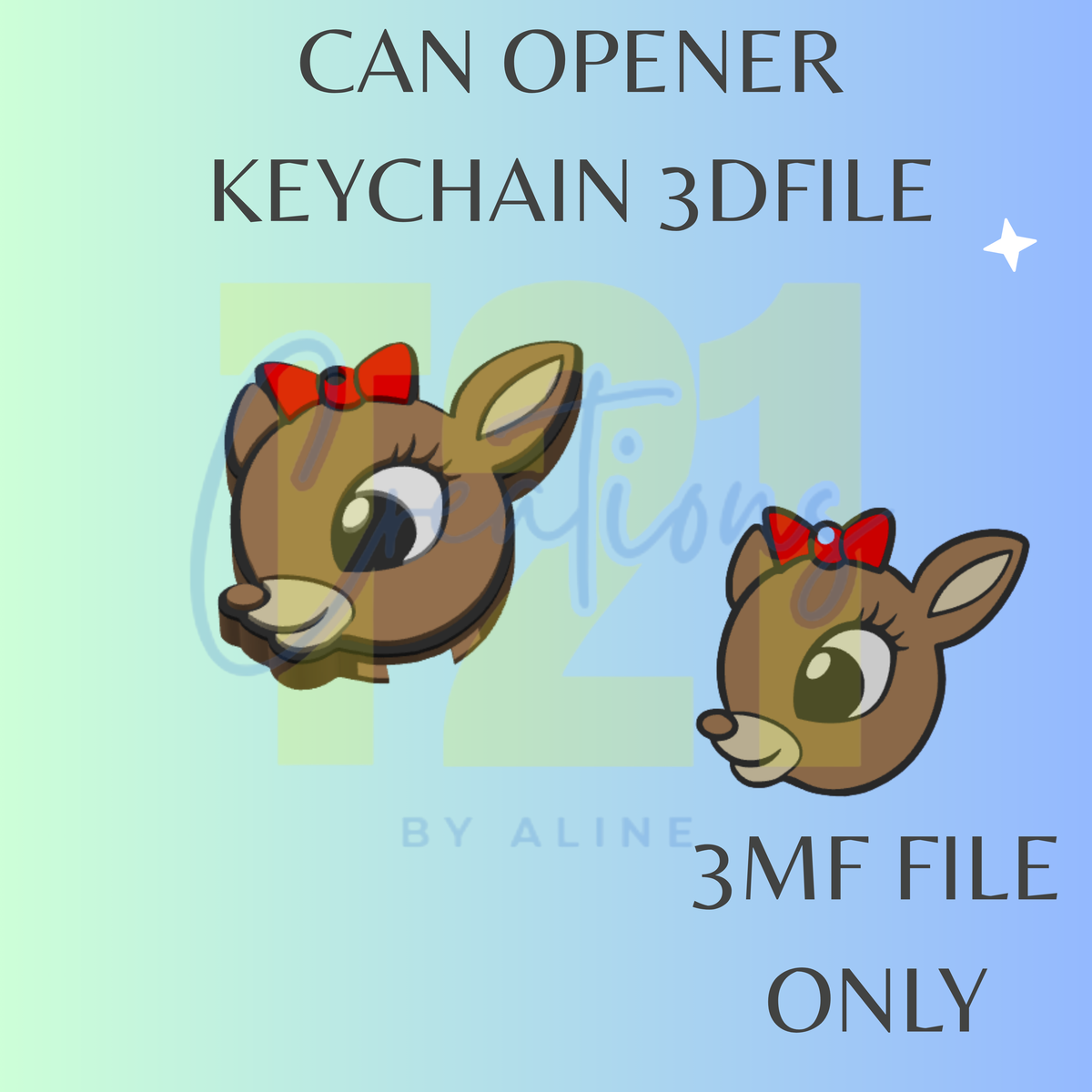 GIRL REINDEER CAN OPENER 3MF FILE