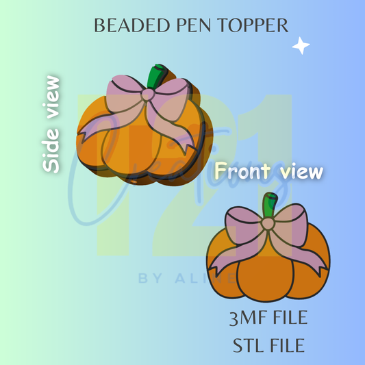 COQUETTE PUMPKIN PEN TOPPER STL FILE