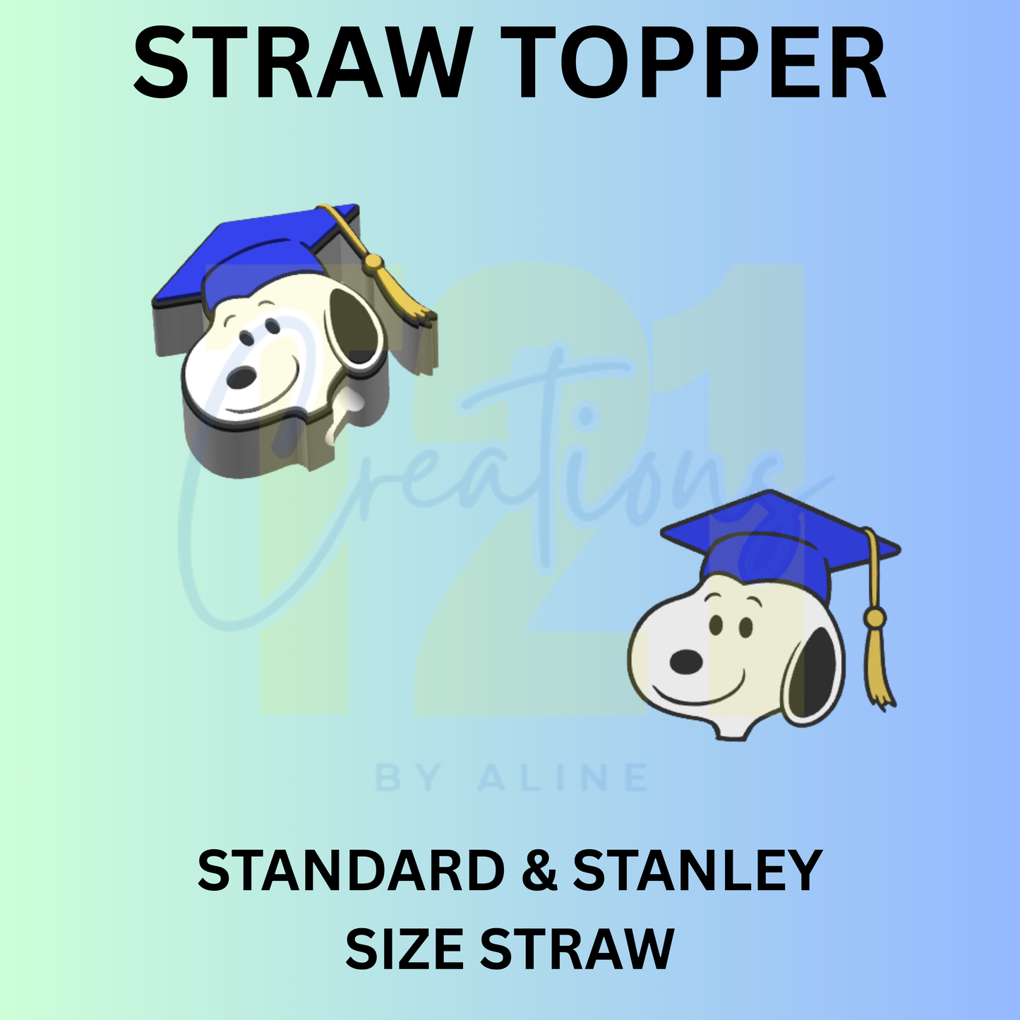 GRADUATION DOG STRAW TOPPER