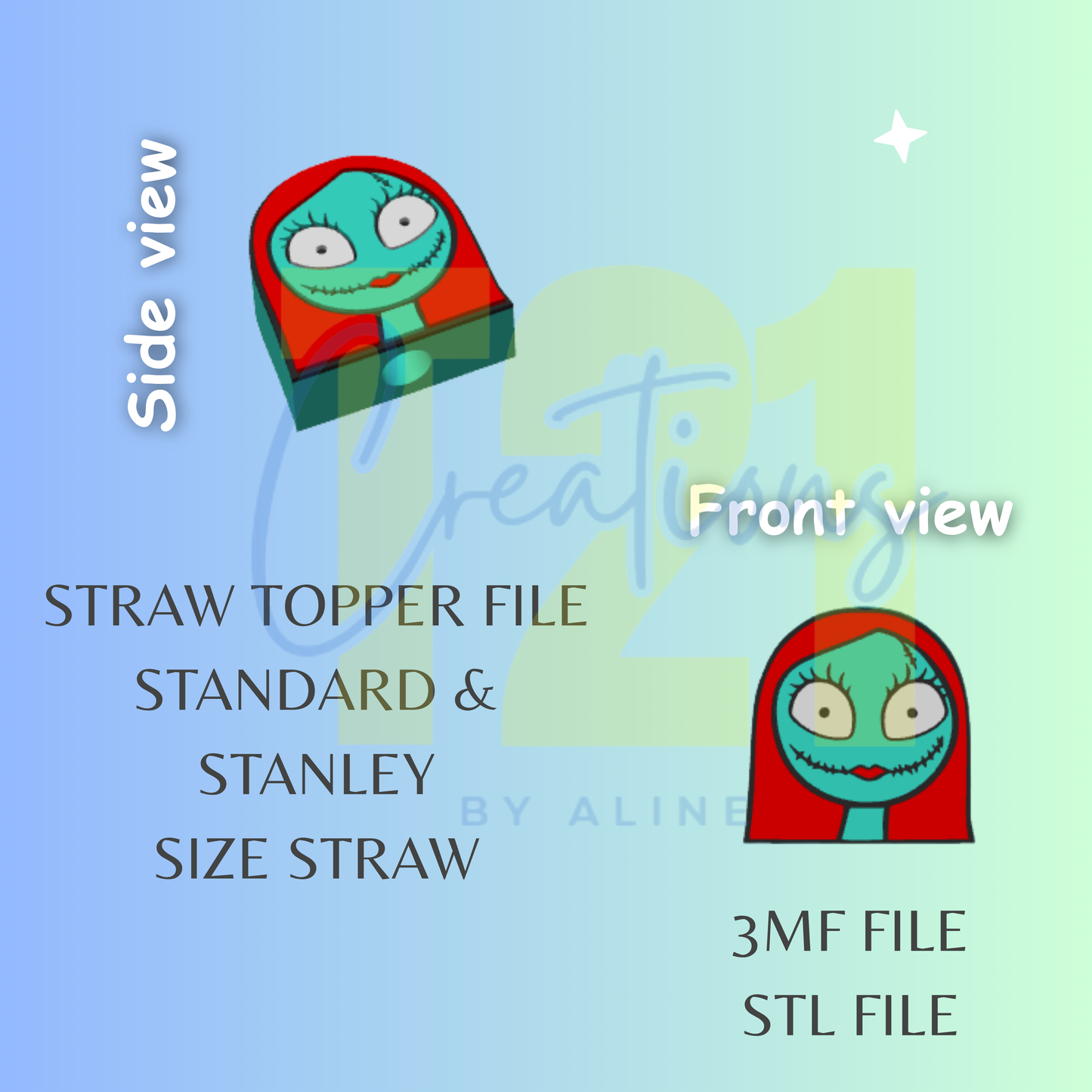 SKELETON GIRLFRIEND STRAW TOPPER STL FILE
