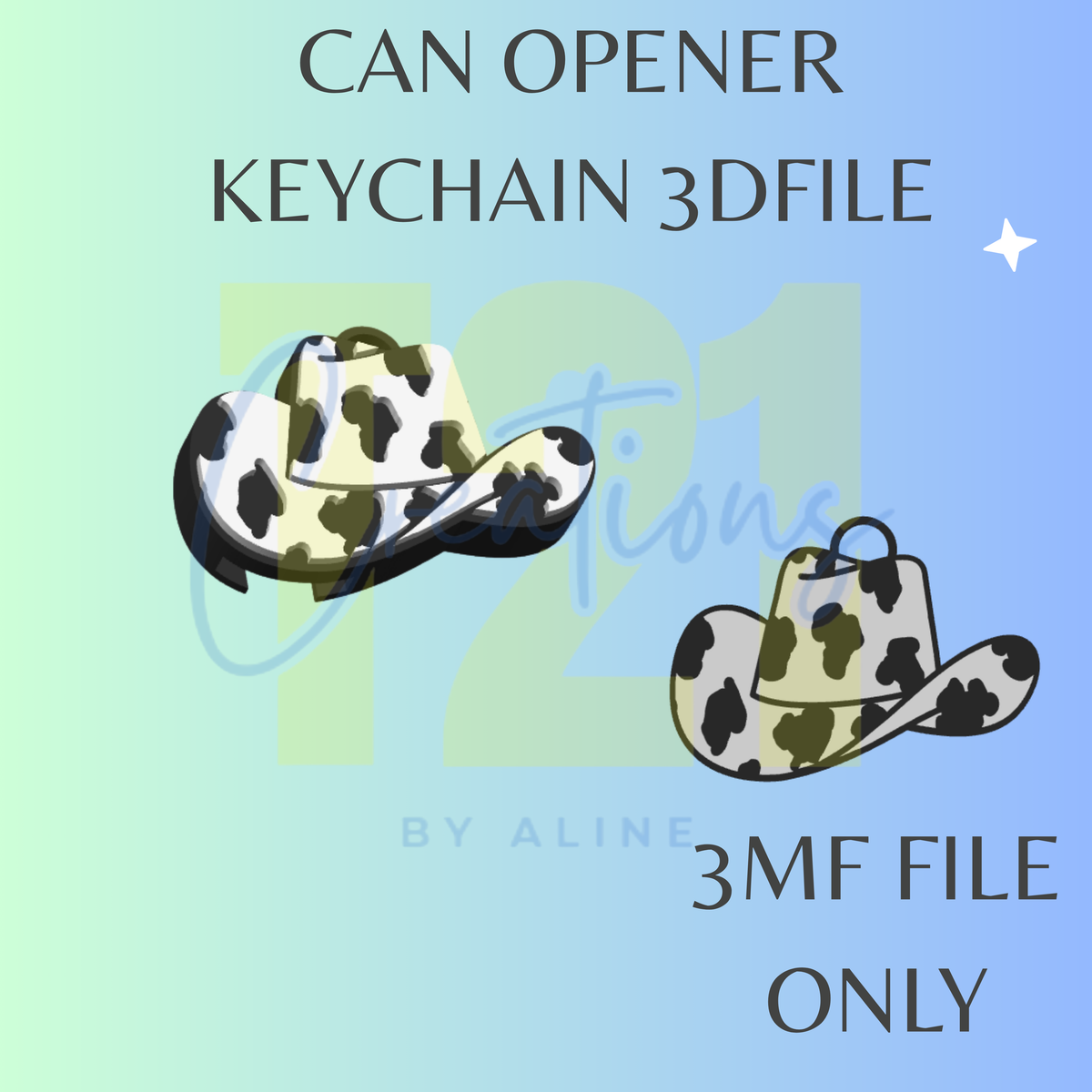 COW PRINT HAT CAN OPENER 3MF FILE