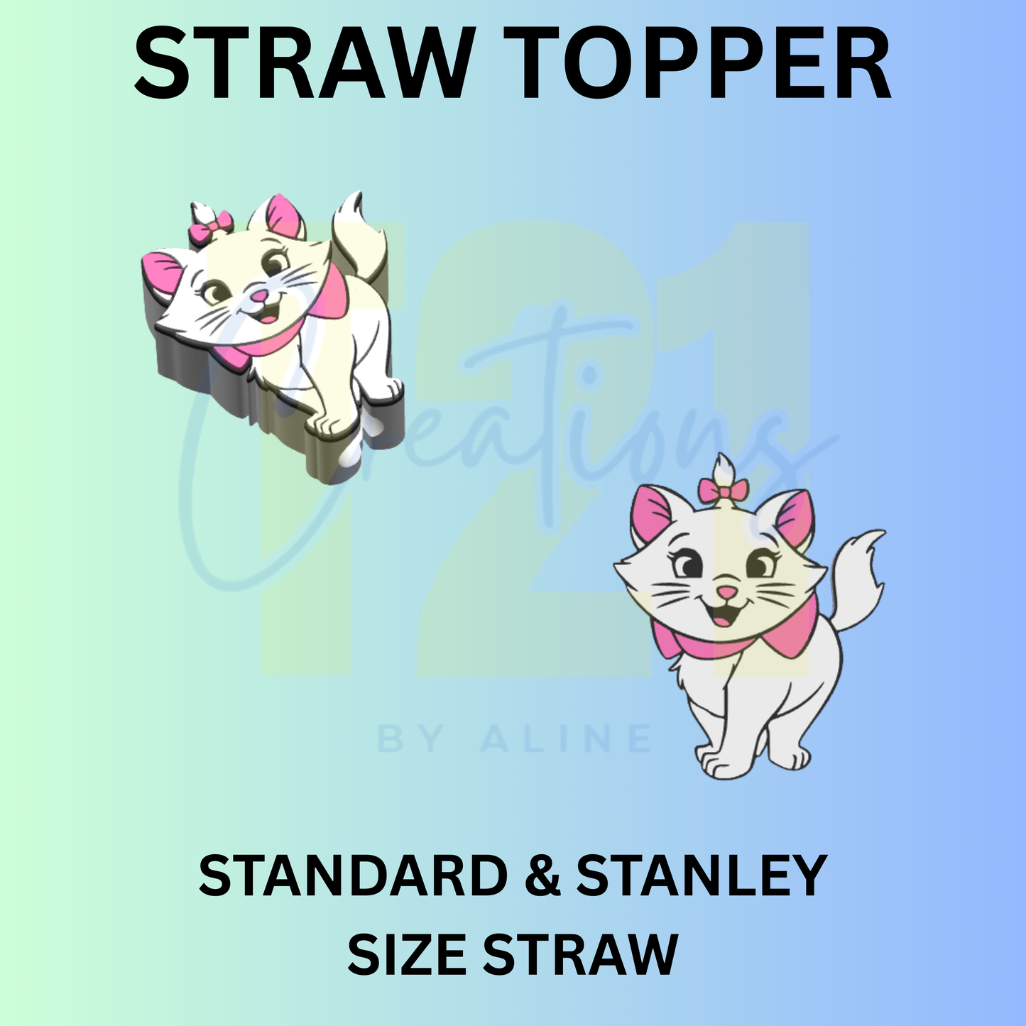 SASSY CAT 2 STRAW TOPPER