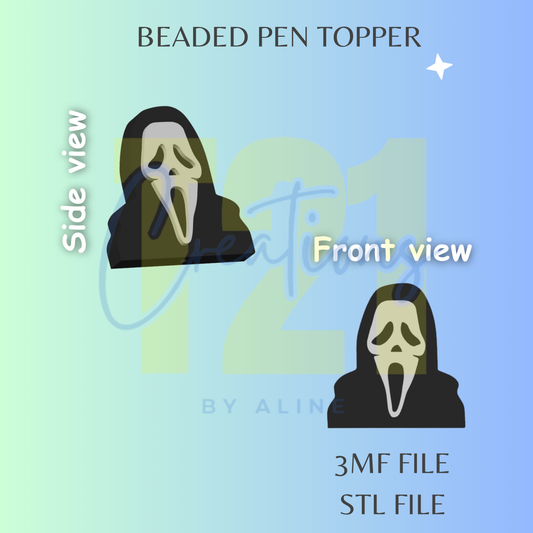 FACE GHOST 1 PEN TOPPER STL FILE