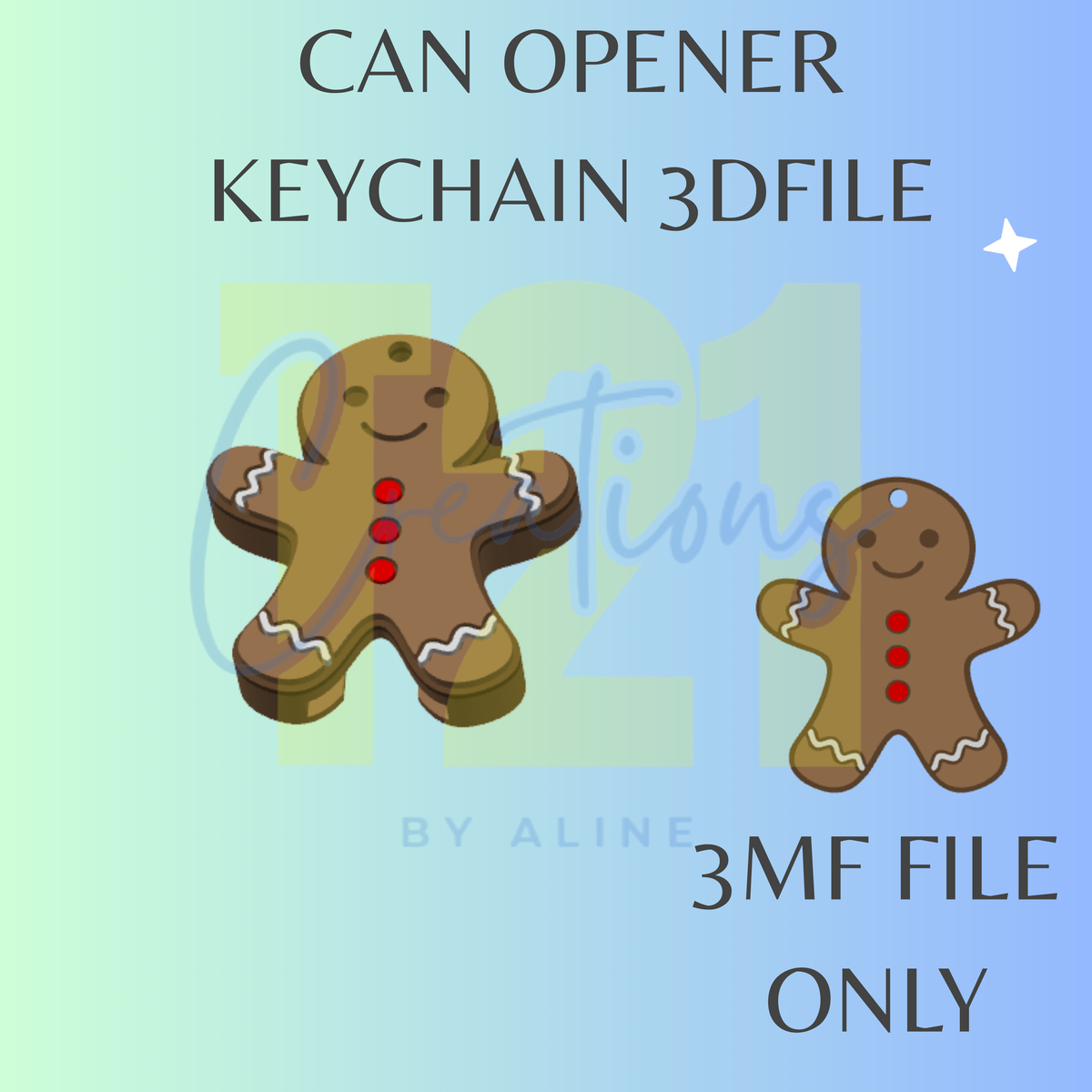 GINGERBREAD BOY CAN OPENER 3MF FILE