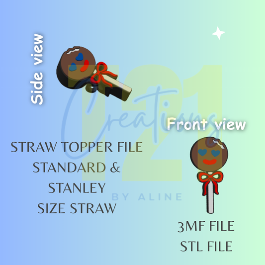 PALETA PAYASO STRAW TOPPER STL FILE