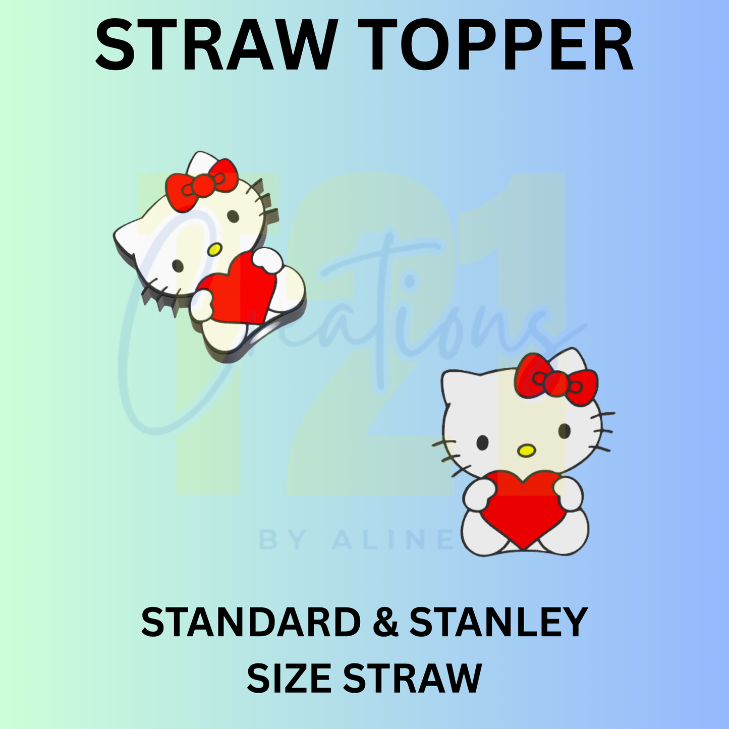 HEART H K STRAW TOPPER