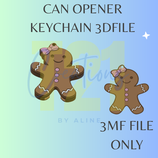 GINGERBREAD GIRL CAN OPENER 3MF FILE