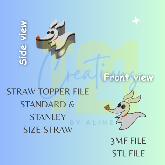 GHOST DOG STRAW TOPPER STL FILE