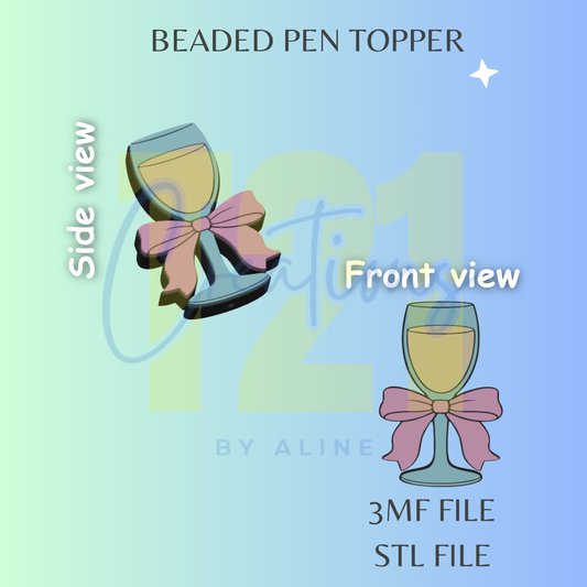 DRINK GLASS PEN TOPPER STL FILE