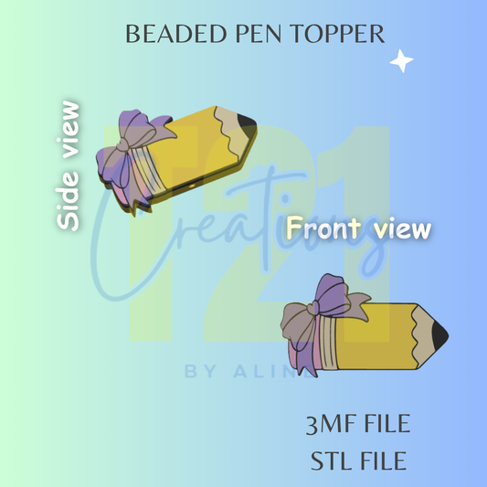 COQUETTE PENCIL PEN TOPPER STL FILE