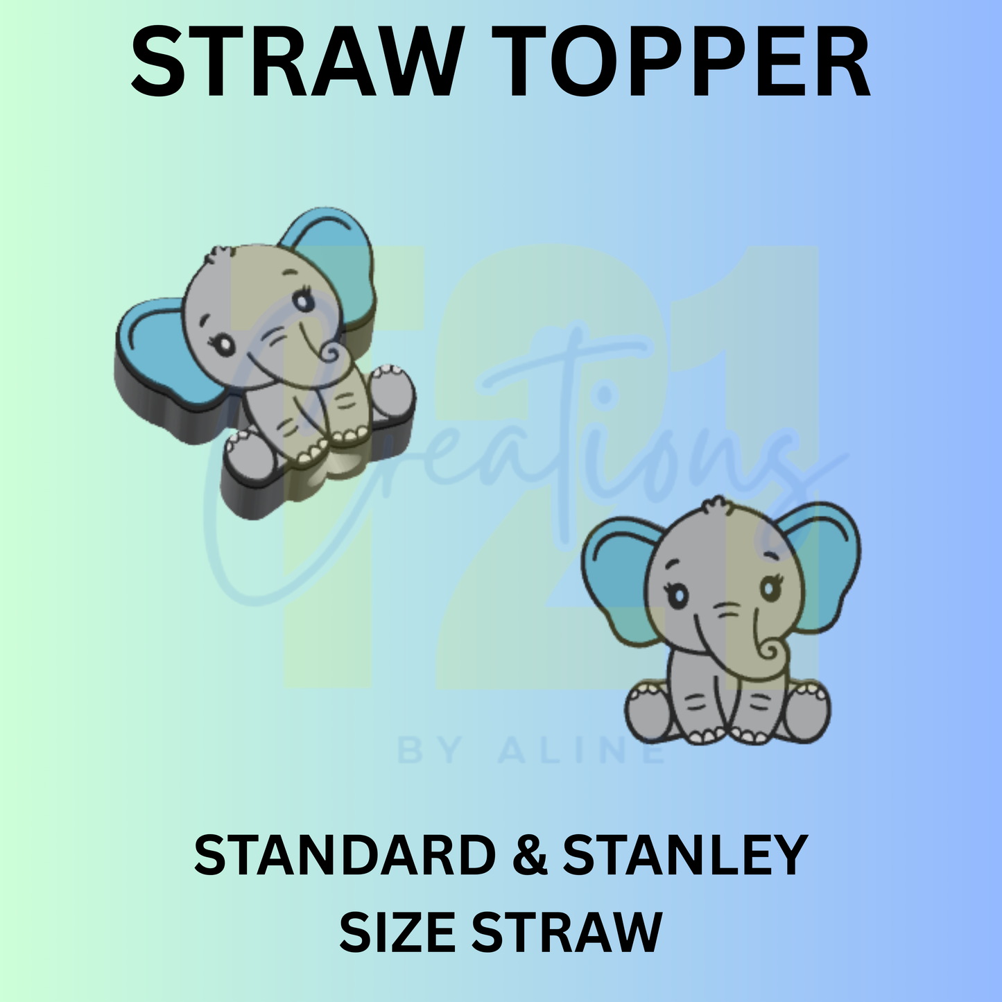 BOY ELEPHANT STRAW TOPPER