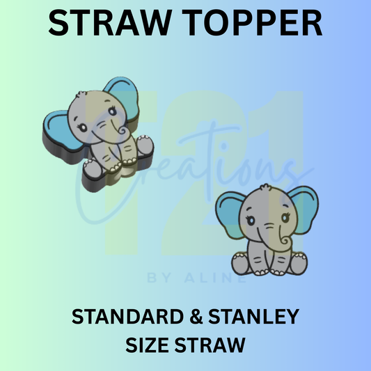 BOY ELEPHANT STRAW TOPPER