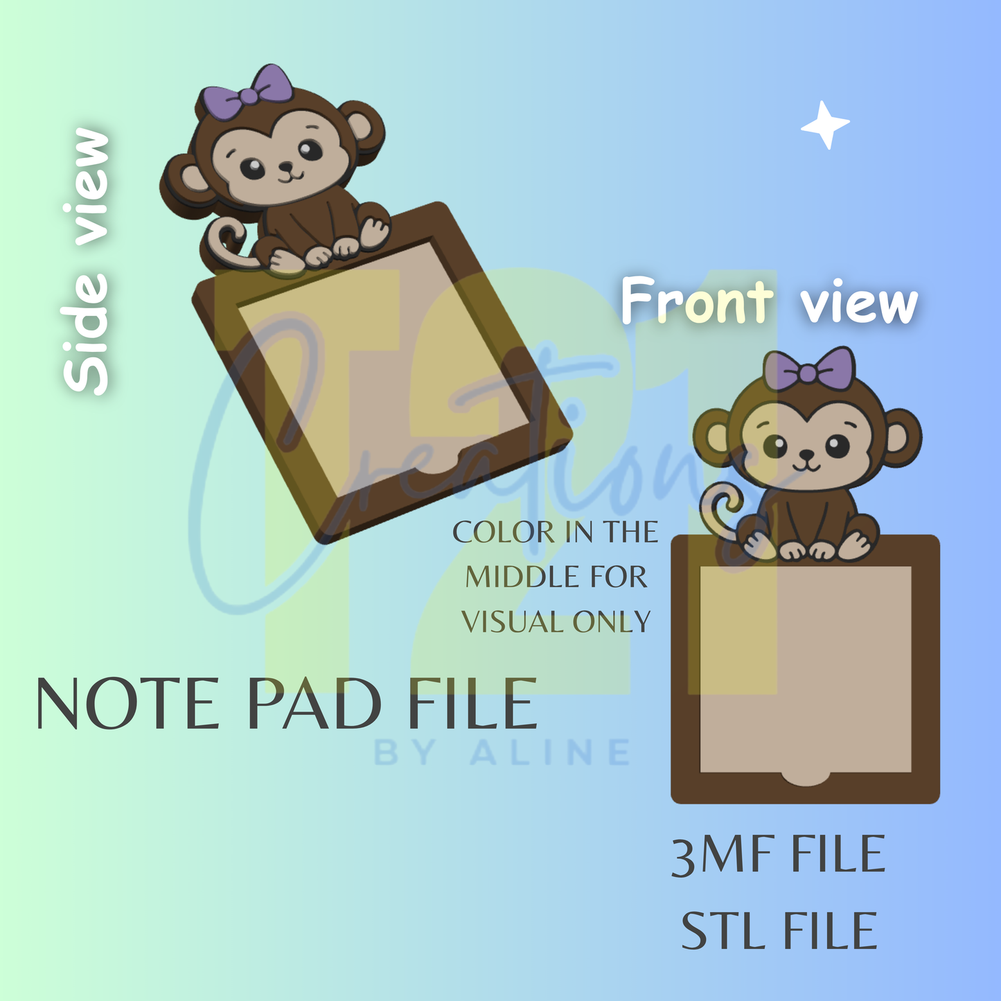 MONKEY NOTE PAD STL FILE