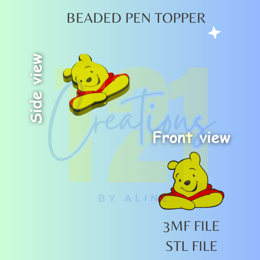 YELLOW BEAR PEN TOPPER STL FILE