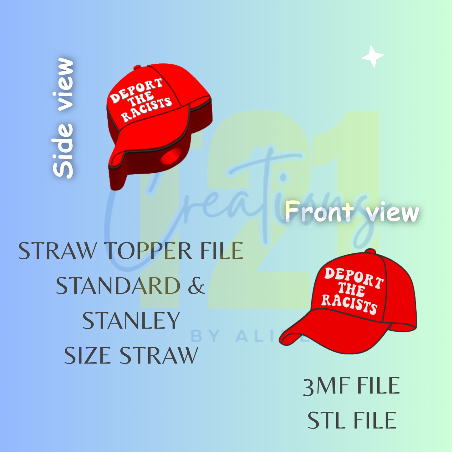 RED HAT STRAW TOPPER STL FILE