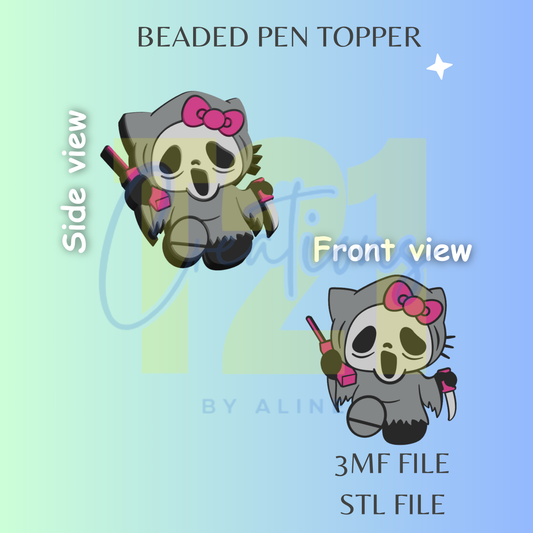 H-K FACE GHOST PEN TOPPER STL FILE