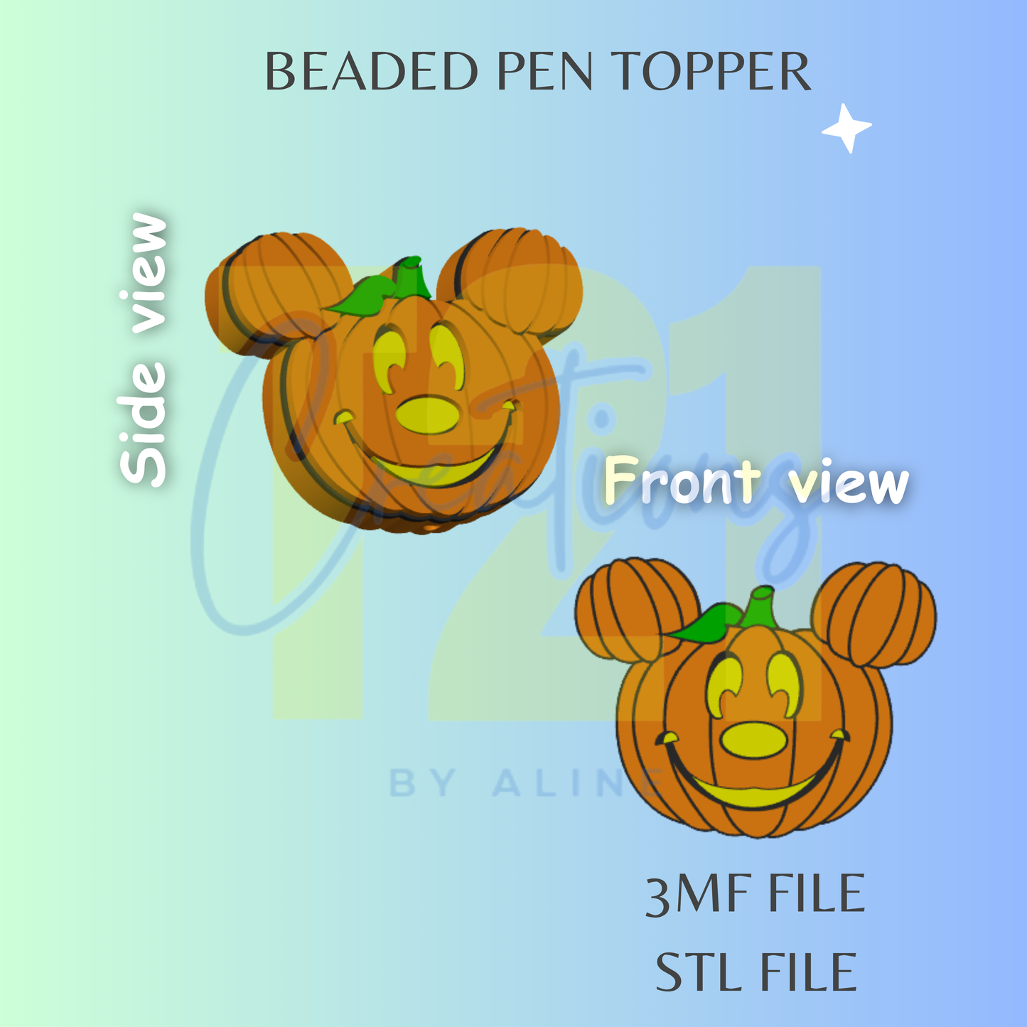 BOY PUMPKIN PEN TOPPER STL FILE